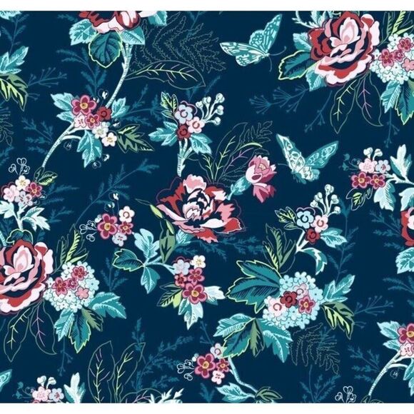 Vera Bradley Oversized Shoulder Hobo Bag Rose Toile Recycled Cotton - Picture 5 of 13